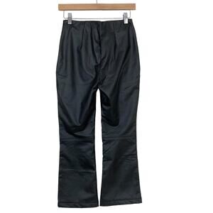 Tuckernuck Black Faux Leather Cropped Flare Pants Sz M